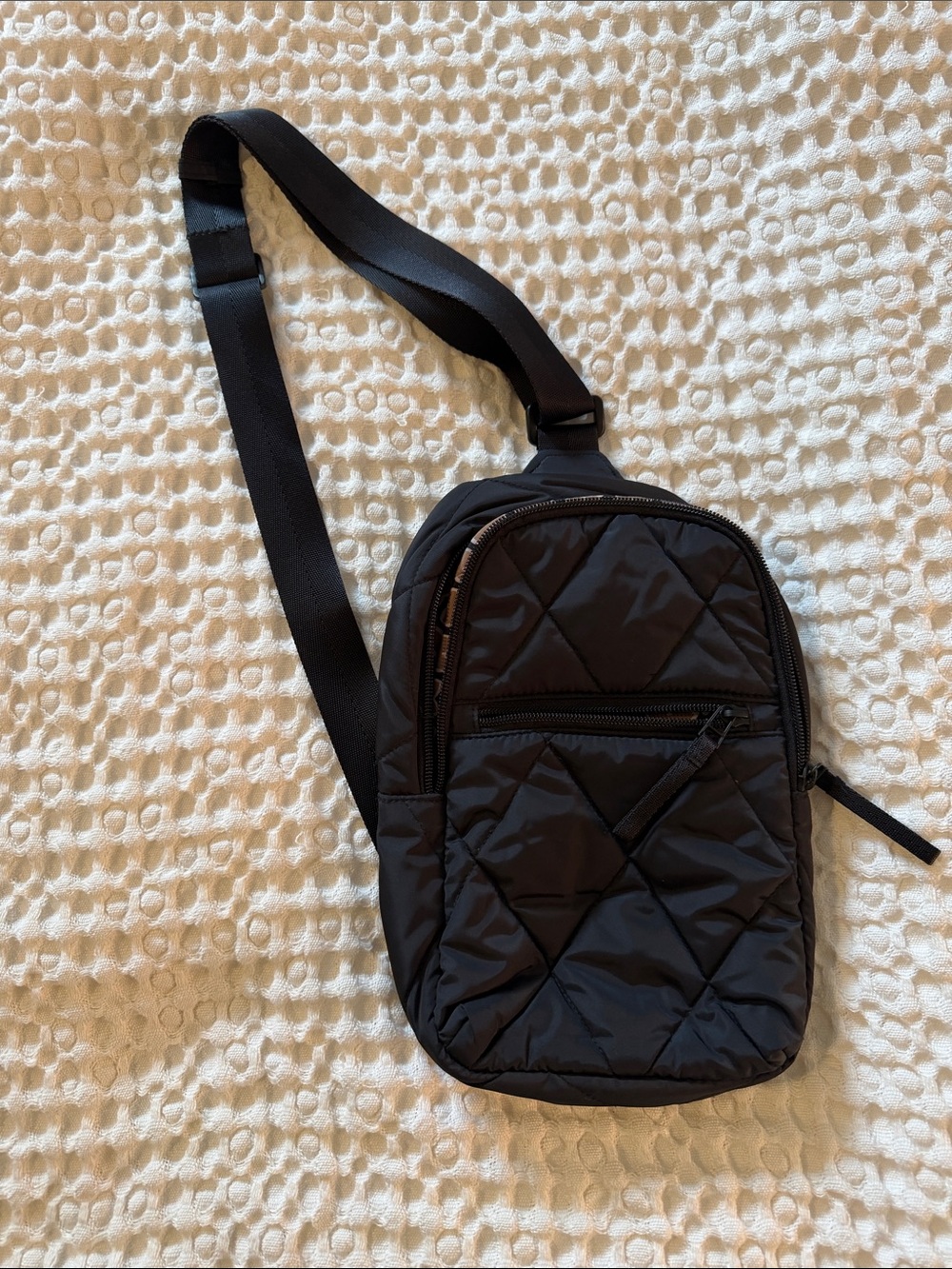 Vera Black Quilted Crossbody Sling bag